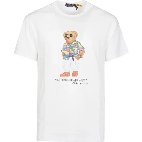 Print Beach Club Bear T-Shirt , male, Sizes: S, XL, L - Polo Ralph Lauren - Modalova