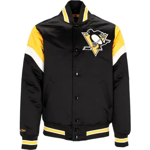 NHL Heavyweight Bomberjacke mit Pittsburgh Penguins Logo , Herren, Größe: L - Mitchell & Ness - Modalova