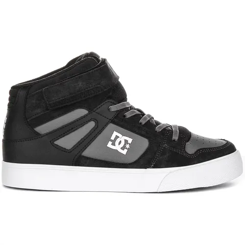 Youth High Top Leather Trainers Grey , male, Sizes: 2 UK, 4 UK, 2 1/2 UK - DC Shoes - Modalova