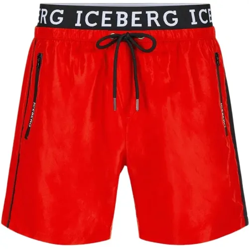 Badeshorts mit Logo , Herren, Größe: L - Iceberg - Modalova