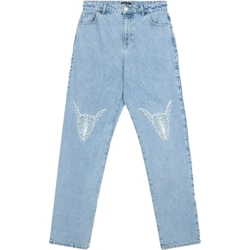 Denim Bull Hose , Damen, Größe: L - ALIX The Label - Modalova