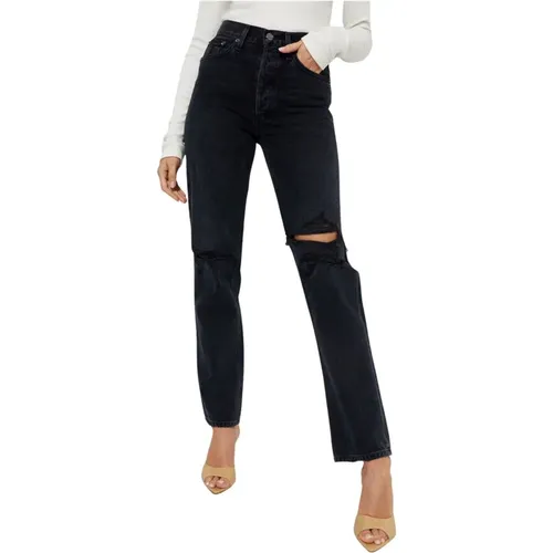 Schwarze Lana Straight Fit Jeans - Agolde - Modalova