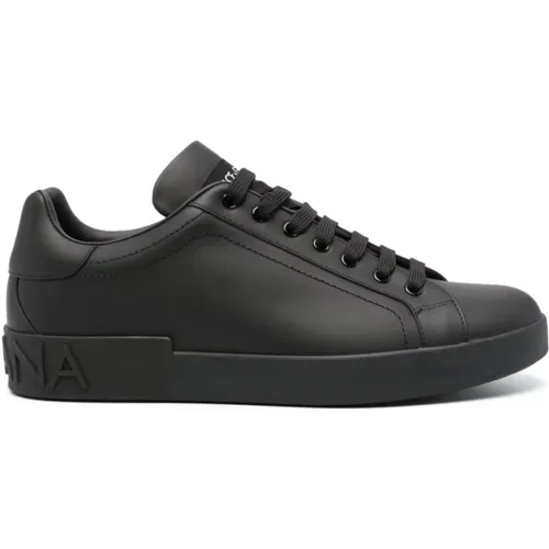 Schwarze Portofino Sneakers mit Logo , Herren, Größe: 40 EU - Dolce & Gabbana - Modalova