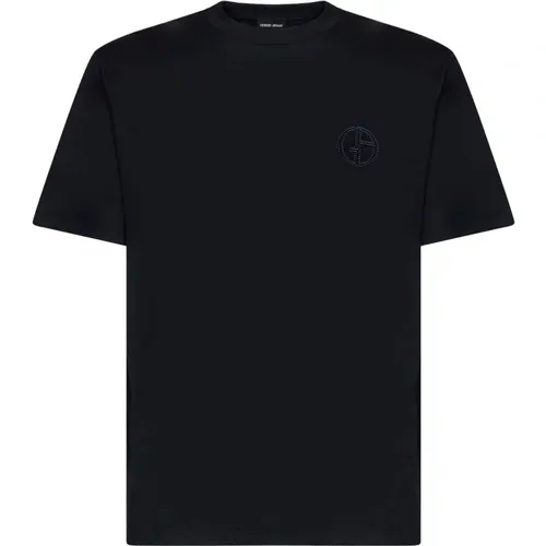 Schwarze T-Shirts und Polos , Herren, Größe: XL - Giorgio Armani - Modalova