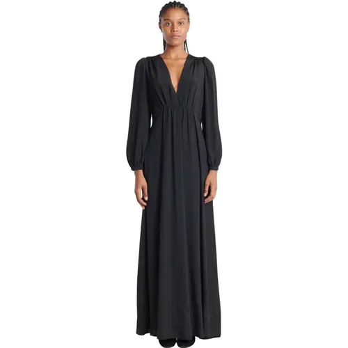 Schwarzes VAusschnitt Kleid , Damen, Größe: L - Momoni - Modalova