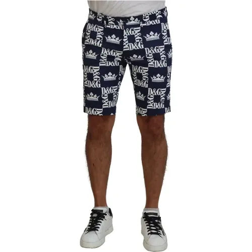 Kronenmuster Chino Shorts , Herren, Größe: S - Dolce & Gabbana - Modalova