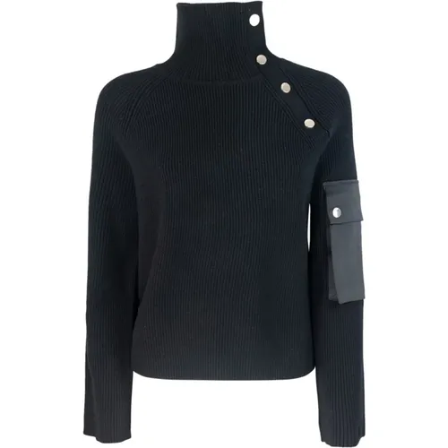 Gerippter Rollkragenpullover Schwarz - Liu Jo - Modalova