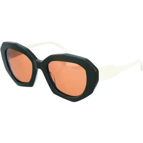 Ovale Schwarz-Graue Sonnenbrille , Damen, Größe: ONE Size - Marni - Modalova