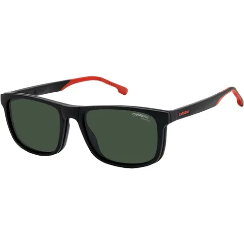 Matte Black Red Folding Sonnenbrillen , Herren, Größe: 55 MM - Carrera - Modalova