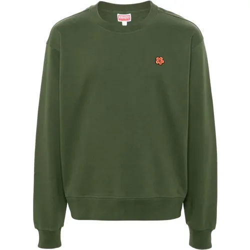 Grüner Blumenbestickter Pullover , Herren, Größe: L - Kenzo - Modalova