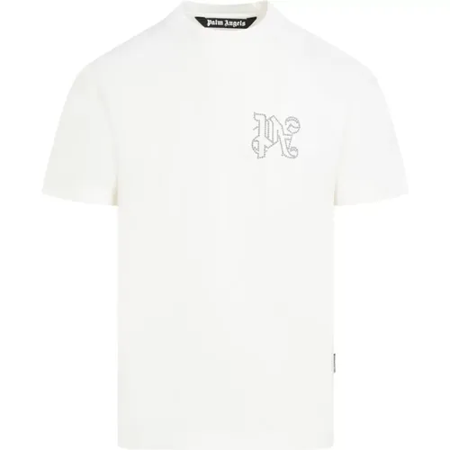 Monogram Studded Classic T-Shirt , Herren, Größe: L - Palm Angels - Modalova