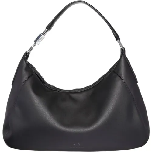 Schwarze Handtasche Audrey Hobo Reißverschluss - Armani Exchange - Modalova