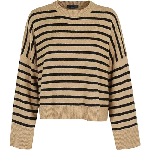 Striped Crew Neck Sweater , female, Sizes: M, XS - Roberto Collina - Modalova