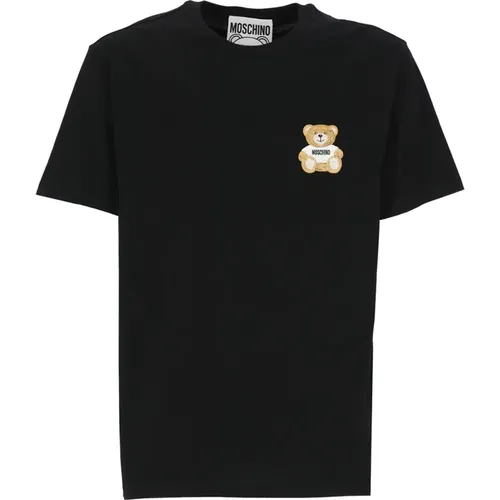 Teddy Bear Patch T-shirt , male, Sizes: L, M, XL - Moschino - Modalova