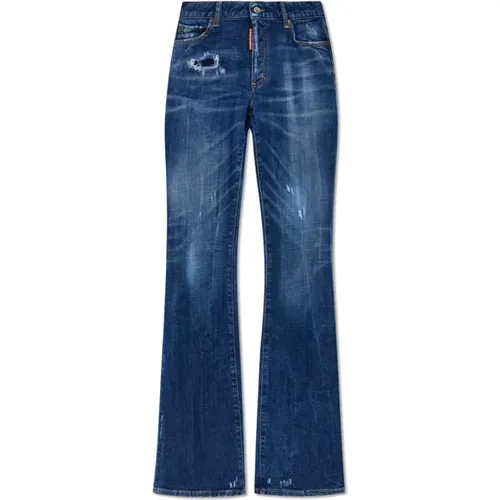 Flare-Jeans mit mittelhoher Taille , Damen, Größe: S - Dsquared2 - Modalova