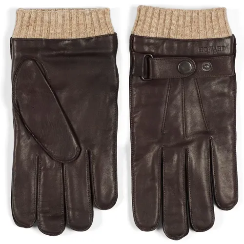 Dark Leather Gloves for Men , male, Sizes: L, XL, M - Howard London - Modalova
