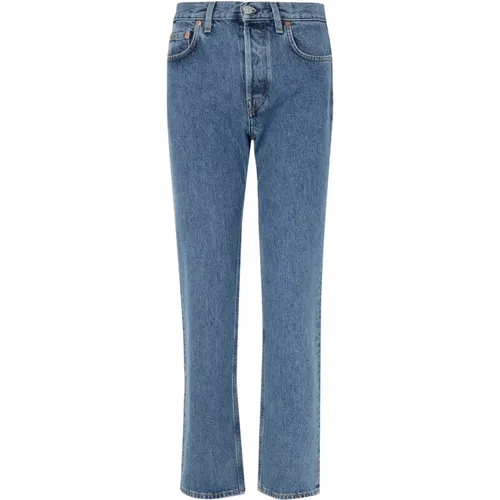 Vintage Fit Denim Jeans Blau , Damen, Größe: W29 - Sporty & Rich - Modalova