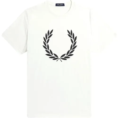 Laurel Wreath Print T-Shirt , male, Sizes: L, XL, M - Fred Perry - Modalova