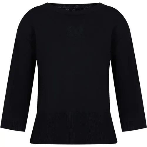 Schwarzer Viskose Pullover für Damen,3DYM1H Schwarz Pullover Trendy Look - Armani Exchange - Modalova