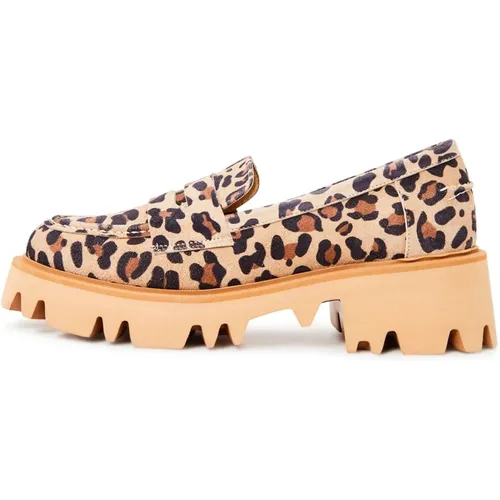 Chunky Platform Loafers - Leopard - Cesare Gaspari - Modalova