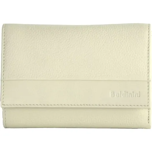 Trend Weiße Leder Kalbsleder Brieftasche , Damen, Größe: ONE Size - Baldinini - Modalova