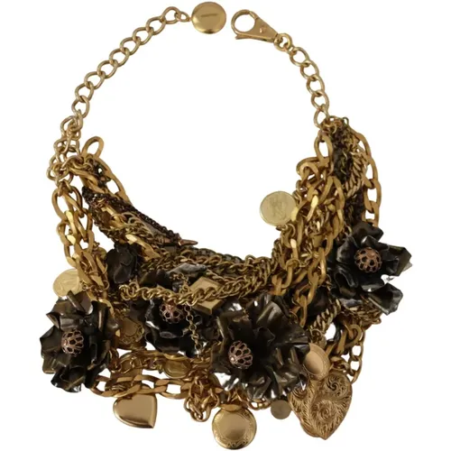 Sicilian Glamor Gold Statement Necklace , female, Sizes: ONE SIZE - Dolce & Gabbana - Modalova