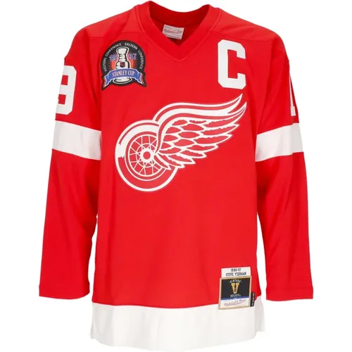 Vintage Detroit Wings Hockey Jersey , male, Sizes: M, S - Mitchell & Ness - Modalova