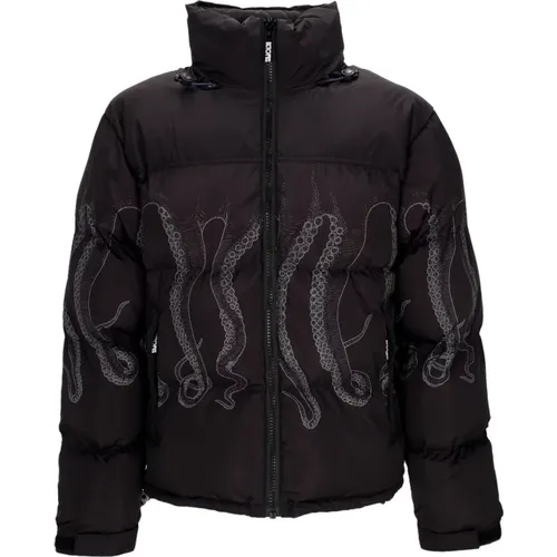 Schwarze Steppjacke mit Kapuze , Herren, Größe: XL - Octopus - Modalova