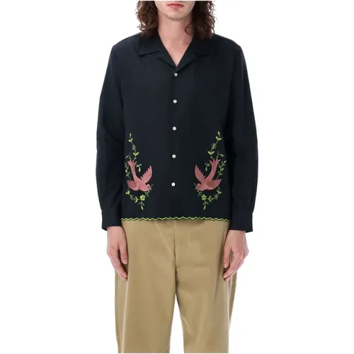 Linen Bowling Collar Shirt , male, Sizes: XL, L - Bode - Modalova