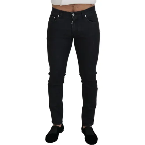 Schwarze Baumwoll Skinny Jeans - Dolce & Gabbana - Modalova