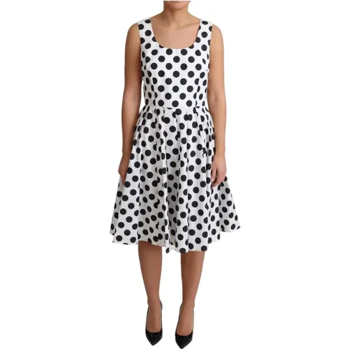 Ärmelloses A-Linie Kleid mit Polka Dots - Dolce & Gabbana - Modalova