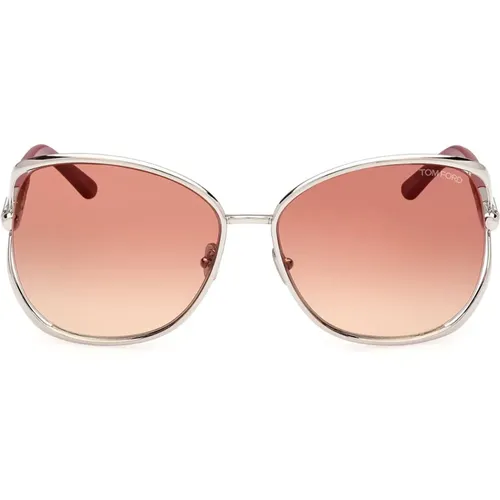Unregelmäßige Form Sonnenbrille Bordeaux Gläser - Tom Ford - Modalova