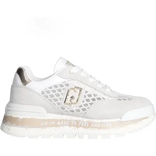 Weiße/Goldene Leichte Sneakers für Frauen , Damen, Größe: 40 EU - Liu Jo - Modalova