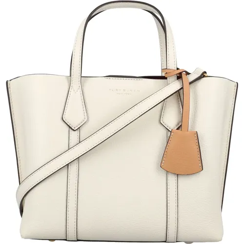 Luxurious Leather Tote Bag New Ivory , female, Sizes: ONE SIZE - TORY BURCH - Modalova