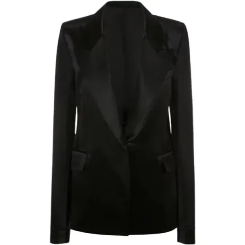 Classic Satin Blazer Jacket , female, Sizes: XS - Victoria Beckham - Modalova