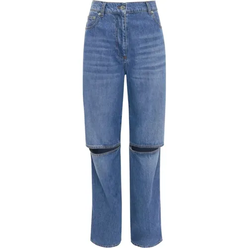 Bootcut-Jeans mit Knieausschnitt und lockerer Passform , Damen, Größe: 3XS - JW Anderson - Modalova