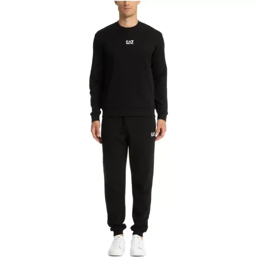 Einfarbiger Tracksuit mit Elastischem Bund und Taschen , Herren, Größe: 2XL - Emporio Armani EA7 - Modalova