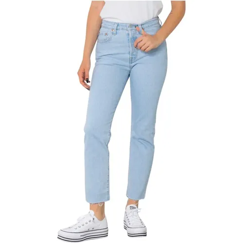 Levi's, Blaue Einfache Reißverschluss und Knopf Jeans , Damen, Größe: W29 L26 - Levis - Modalova