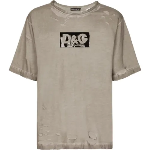 T-shirts and Polos Dove Grey , male, Sizes: XS - Dolce & Gabbana - Modalova