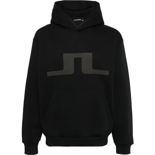 Schwarzer Grafik-Hoodie Casual Pullover - J.LINDEBERG - Modalova