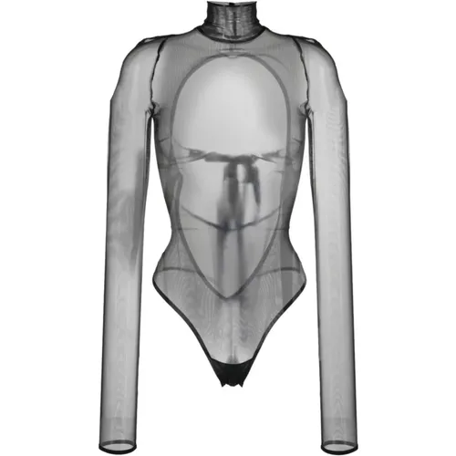 High Neck Bodysuit with Back Tie , female, Sizes: S, M - Nensi Dojaka - Modalova