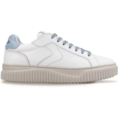 Weiße Sneaker mit Blauen Details , Damen, Größe: 39 EU - Voile blanche - Modalova