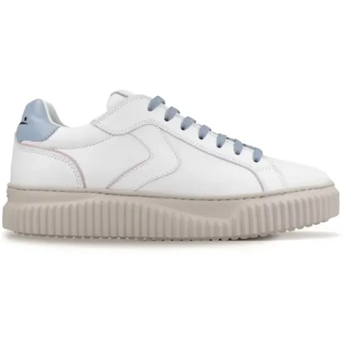 Weiße Sneaker mit Blauen Details , Damen, Größe: 40 EU - Voile blanche - Modalova