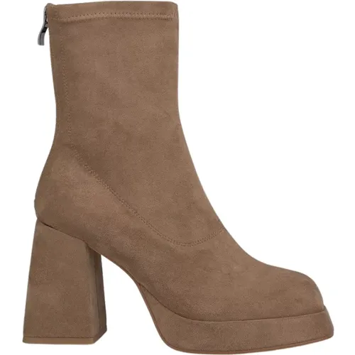 Square Toe Leather Ankle Boots , female, Sizes: 8 UK, 5 UK - Alma en Pena - Modalova