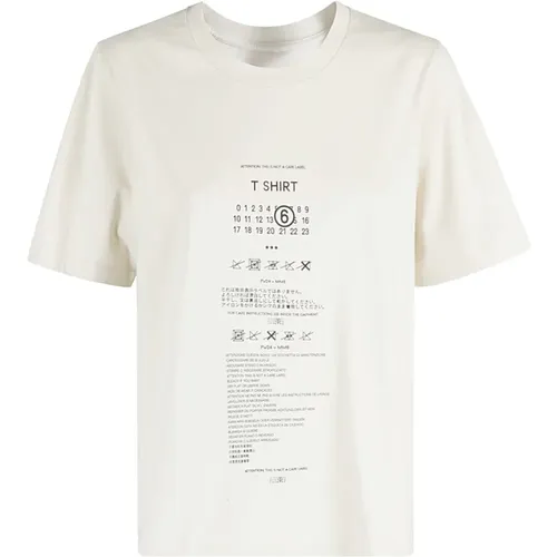 Lässiges Baumwollshirt , Damen, Größe: M - MM6 Maison Margiela - Modalova