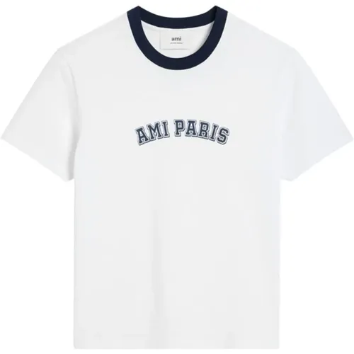 Cotton Logo T-Shirt , male, Sizes: L - Ami Paris - Modalova