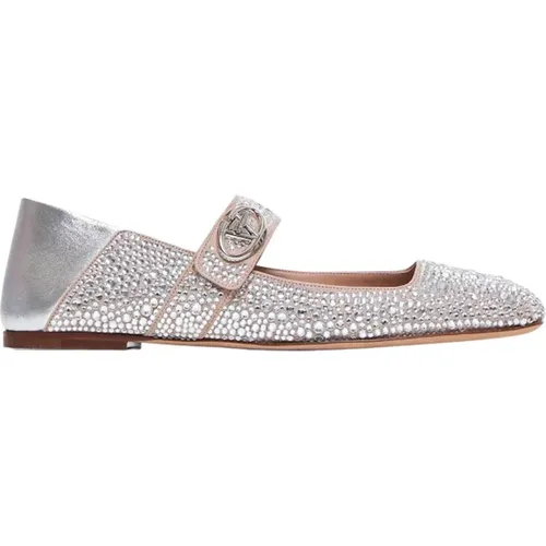 Flat Shoes for Women , female, Sizes: 5 UK, 5 1/2 UK, 4 1/2 UK, 4 UK, 3 UK - Valentino Garavani - Modalova