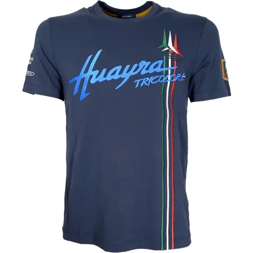 Huayra Tricolore Blaues T-Shirt , Herren, Größe: 3XL - aeronautica militare - Modalova