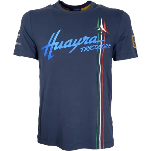 Huayra Tricolore Blaues T-Shirt , Herren, Größe: XL - aeronautica militare - Modalova
