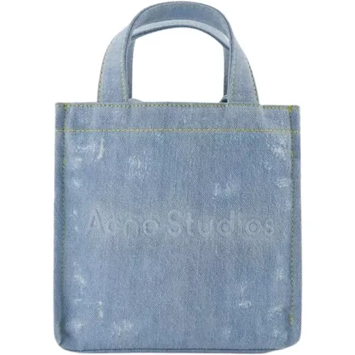 Logo Mini Tote Bag - Blau - Denim , Damen, Größe: ONE Size - Acne Studios - Modalova